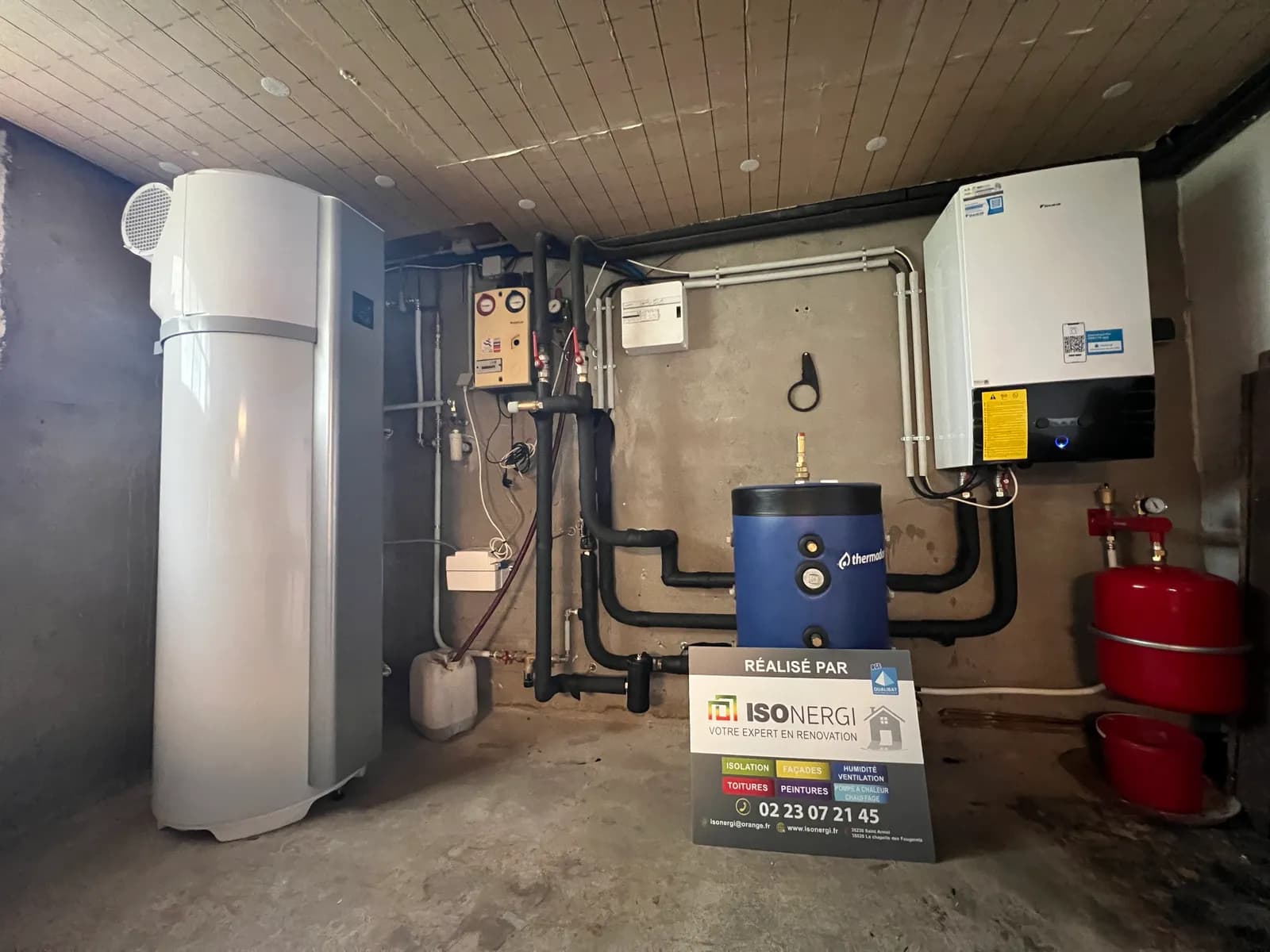 Installation de pompe à chaleur réalisée par ISONERGI dans la région de Rennes